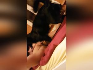 Woman and dog: a beastly and exciting video