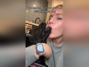 Woman kissing her dog: a dirty dog owner's XXX extreme experience