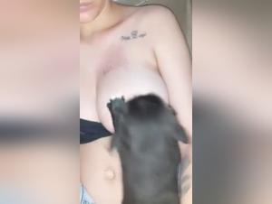Zoophilia video: a woman is breastfed by a dog