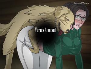 Shocking bestiality scene with Vera and a dog