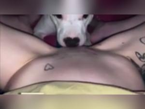 Passionate Encounter: Woman and Dog