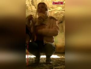 Blonde woman and dog: a beastly encounter