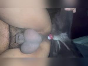 Woman submissive to a dog and a rich gay man