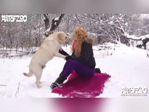 Bestiality Sex Experience with Yasmin in Winter Wonder by ArtofZoo