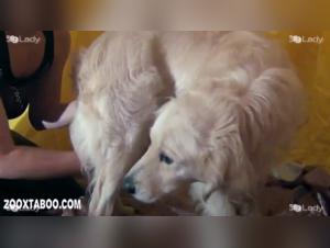 K9Lady Ariel in an intense zoophilia video