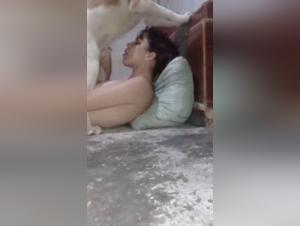 Intimate Moment: A Woman and Her Canine Best Friend