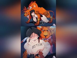 Shocking erotic animation: Tifa and bestiality