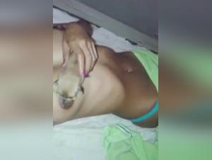 Zoophilia video: breastfeeding infant dog