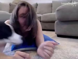 Extreme bestiality: a submissive female dog gets fucked by a dog