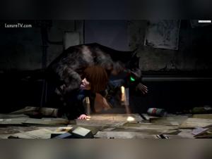 Erotic bestiality animation: woman and dog