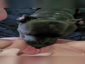 A lucky mom and her dog