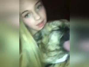 Woman kissing dog's tongue: shocking and exciting bestiality zoophilia sex video