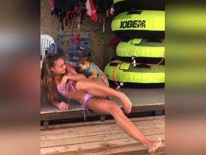 A woman and her dog in a zoophilia video