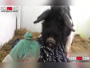 Submissive and naughty abandons herself to her dog