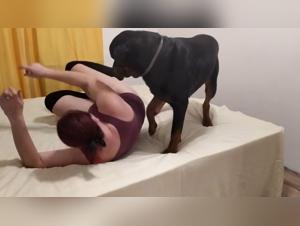 Bestiality video with a Rottweiler: intense and unforgettable moments