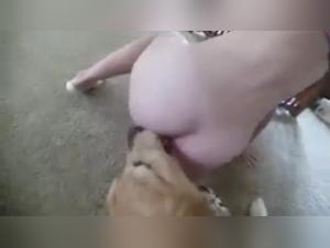 Teenage girl and dog in beastly video