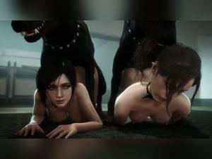 Shocking and exciting animated scene from Resident Evil starring Ada Wong and Claire Redfield
