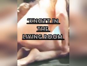 Sex scene with a pitbull dog in the living room