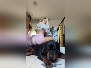 Bestiality with a teen and her dog