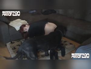 Bestiality video: Kerstin and her dog