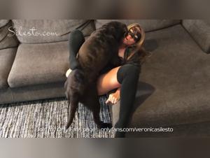 Veronica Silesto and her dog in an intense zoophilia scene