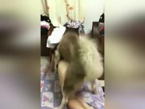 intimate moment with dog