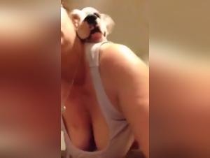 Bestiality with a mature woman and her dog