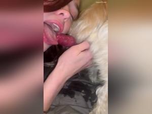 Doggy Pooch Lays the Puss out for His New Pet Mate