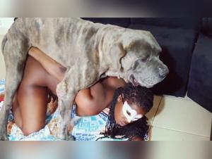 intimate moment with dog