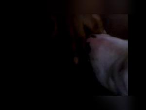 Black woman and her dog in a zoophilia video