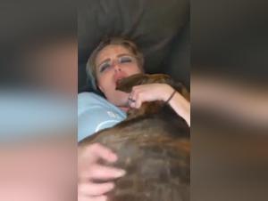 Bestiality sex scene with a female dog and her dog