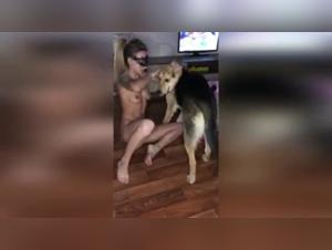 Sonya and her dog: a night of intense training