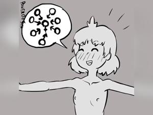 Animated bestiality: a young woman and a dog in an erotic scene