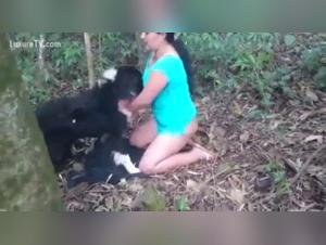 Brazilian amateur woman and her dog: a hard zoophilia video