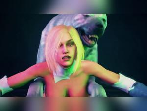 Power Girl and her four-legged friend: a shocking beastly scene