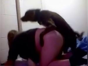 Teenage girl indulges in animalistic antics with her dog