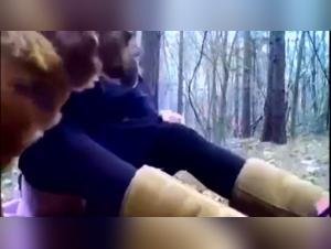 fucking with dog in forest