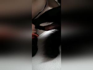 Forbidden meeting: woman and dog