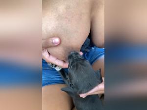 Dog Licks His Mistress' Breast After Nursing From Her Breast, A Zoophile Sexual Encounter For The Extreme Porn Fans
