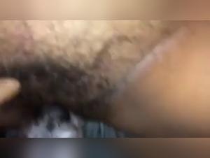 Naughty dog   licks hairy pussy