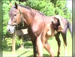 Paola and her horse in an extreme zoophilia video