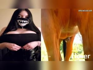 Esskayuwu Chichona vs Cheval au Gros Braquemart 2 - Intense Bestiality Video