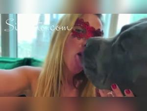 intimate moment girl dog