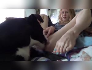 Woman and dog: an intense zoophilia video
