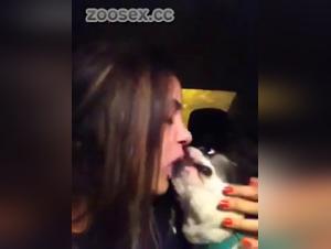 A French Kiss like No Other: Dog Licks Human