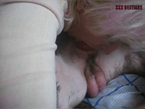 Intense blowjob with a dog